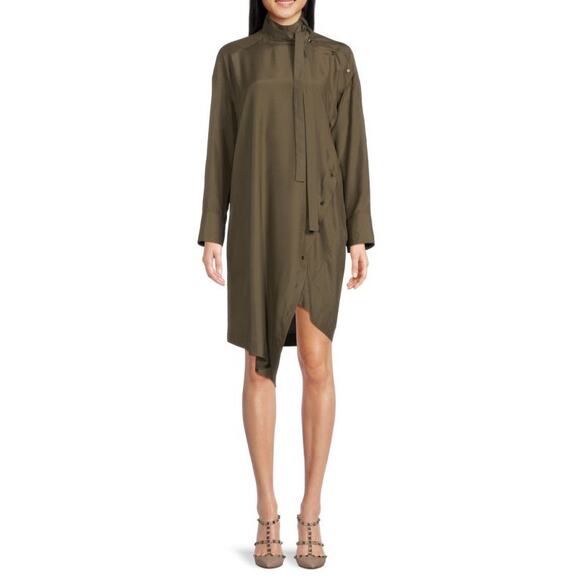 NWT $2,390 VALENTINO Asymmetric Silk Dress Sz 8 - Picture 2 of 3